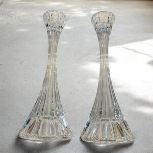 Park Lane Mikasa Vintage Crystal Candle Holders 8” Pair Elegant Home Decor
